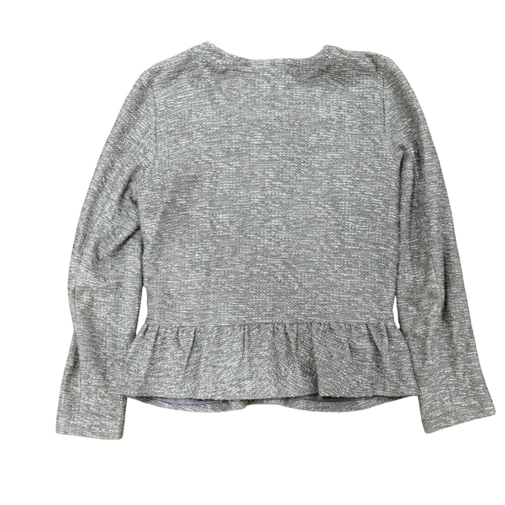 J.Crew Womens Grey Boucle Textured Knit Peplum Zip Up Jacket Medium - Picture 3 of 3
